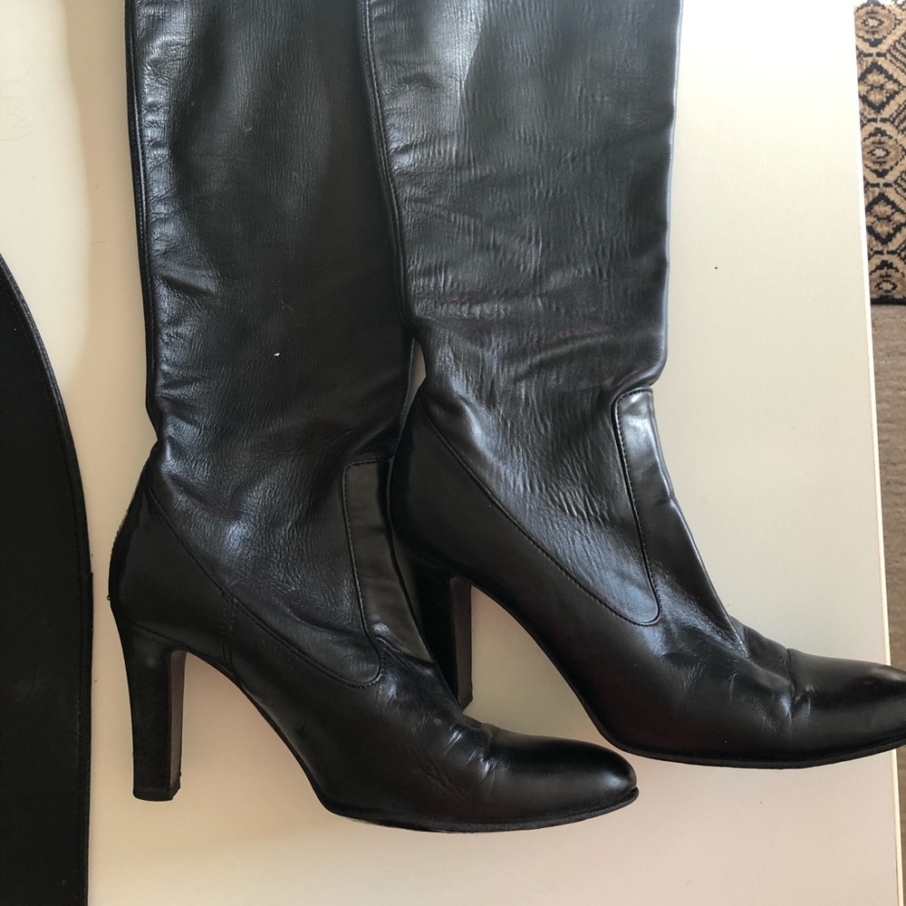 Cole Haan black leather knee high boots
